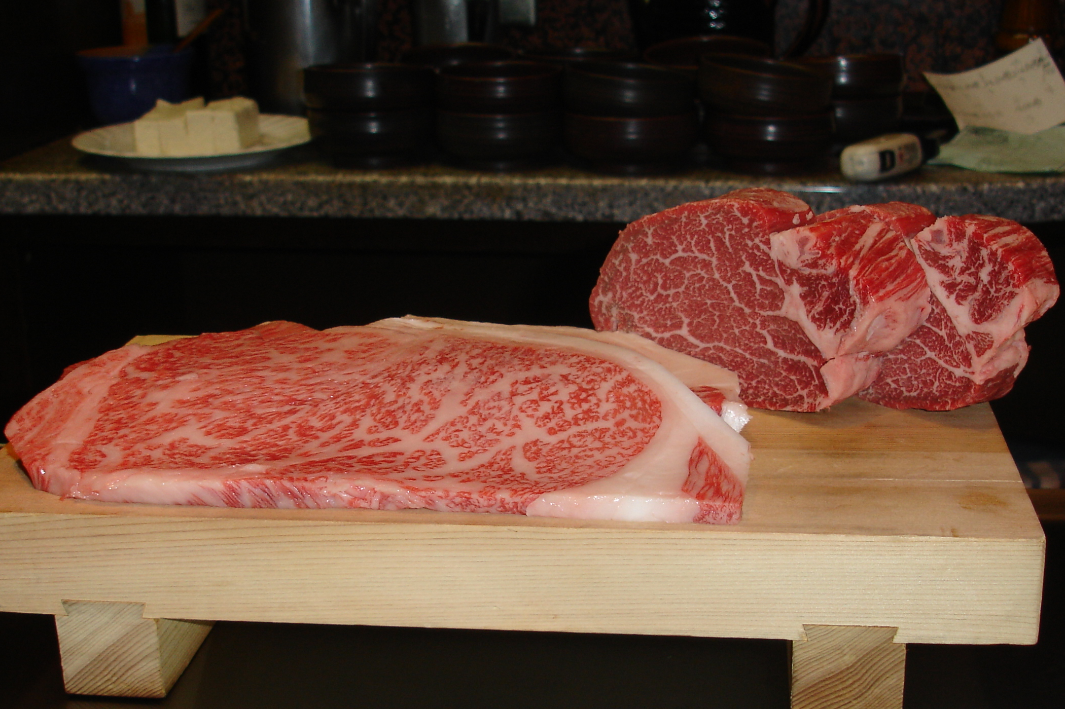 Freshly cut Kobe Beef